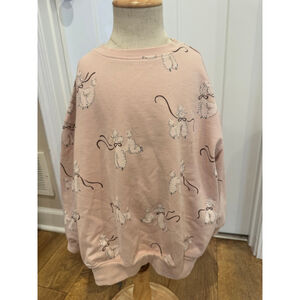 Girls Rylee + Cru Sweatshirt 6 Pink Poodle Print